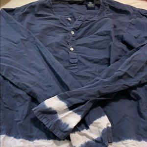 dark blue with white tye dye american eagle top